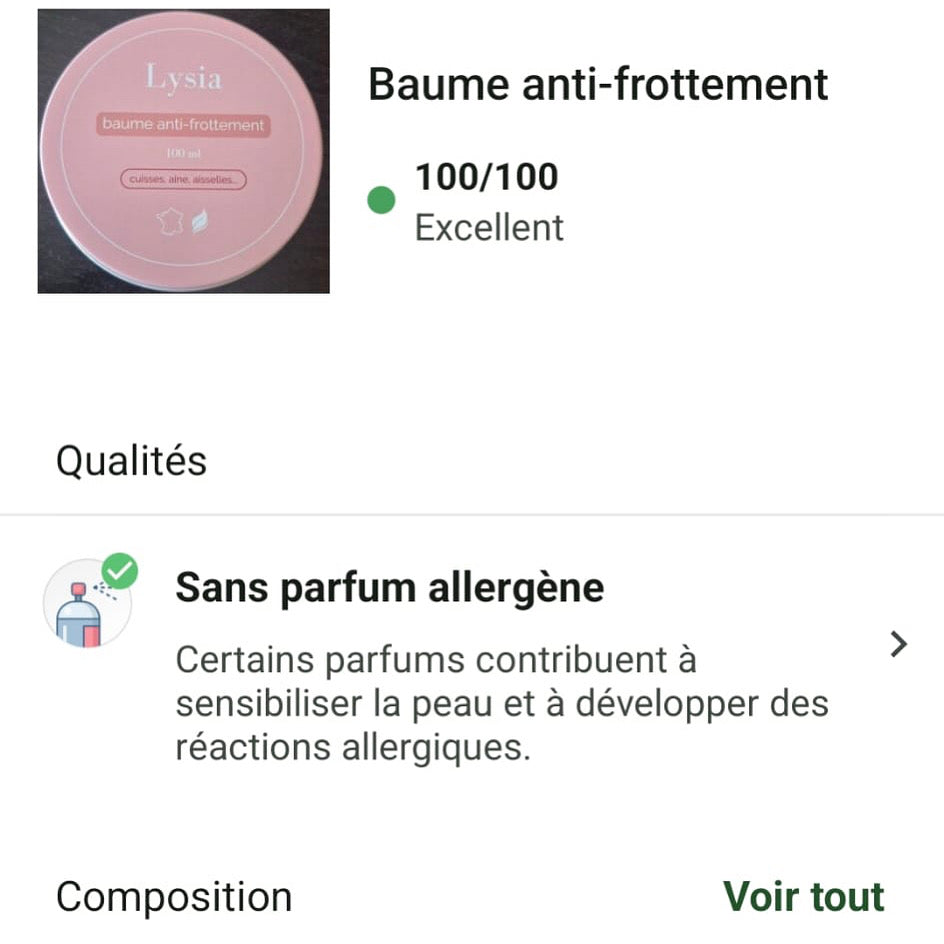 Baume anti-frottement cuisses - 100ml